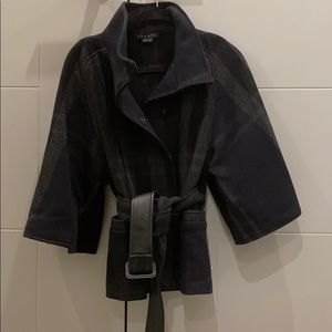 Theory navy and grey wool jacket size small